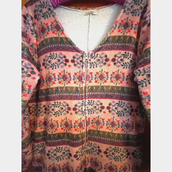 Natural Life Fleece Onesie Pajamas Pink Floral size Small - Picture 11 of 12